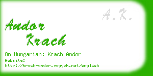 andor krach business card